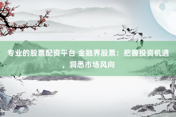 专业的股票配资平台 金融界股票：把握投资机遇，洞悉市场风向
