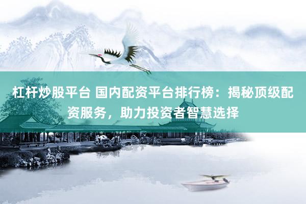 杠杆炒股平台 国内配资平台排行榜：揭秘顶级配资服务，助力投资者智慧选择
