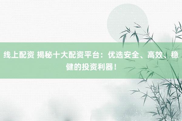 线上配资 揭秘十大配资平台：优选安全、高效、稳健的投资利器！