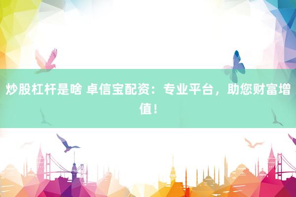 炒股杠杆是啥 卓信宝配资：专业平台，助您财富增值！