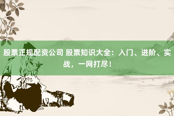 股票正规配资公司 股票知识大全：入门、进阶、实战，一网打尽！