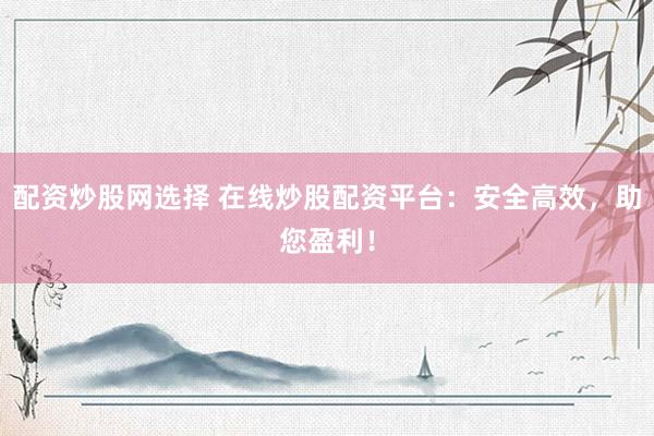 配资炒股网选择 在线炒股配资平台：安全高效，助您盈利！