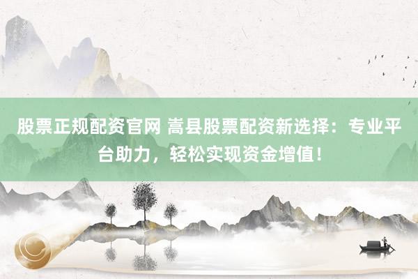 股票正规配资官网 嵩县股票配资新选择：专业平台助力，轻松实现资金增值！