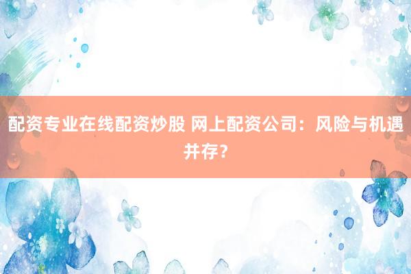 配资专业在线配资炒股 网上配资公司：风险与机遇并存？
